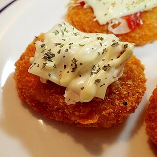 バジルマヨで　サラダチキンとチーズのおやつコロッケ